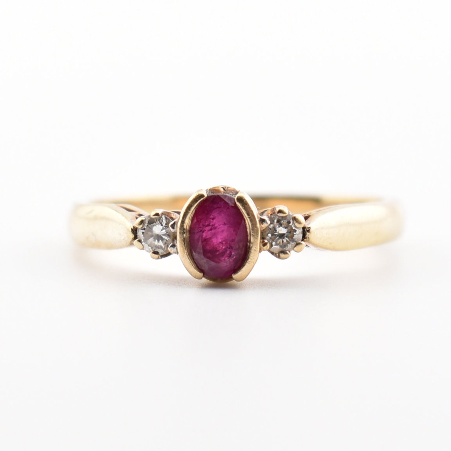 HALLMARKED 9CT GOLD RUBY & DIAMOND RING