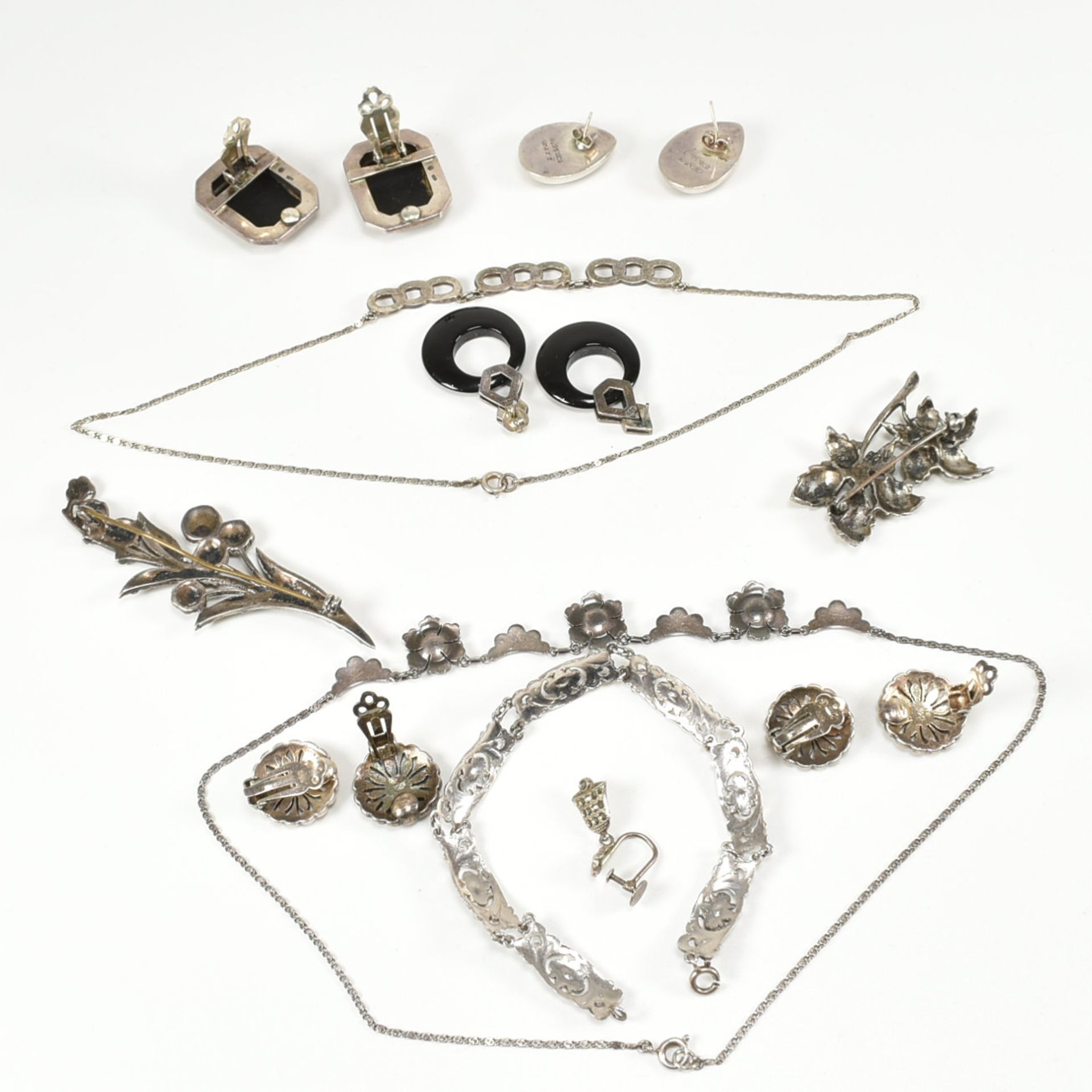 COLLECTION OF ASSORTED ANTIQUE & LATER MARCASITE JEWELLERY - Bild 6 aus 6