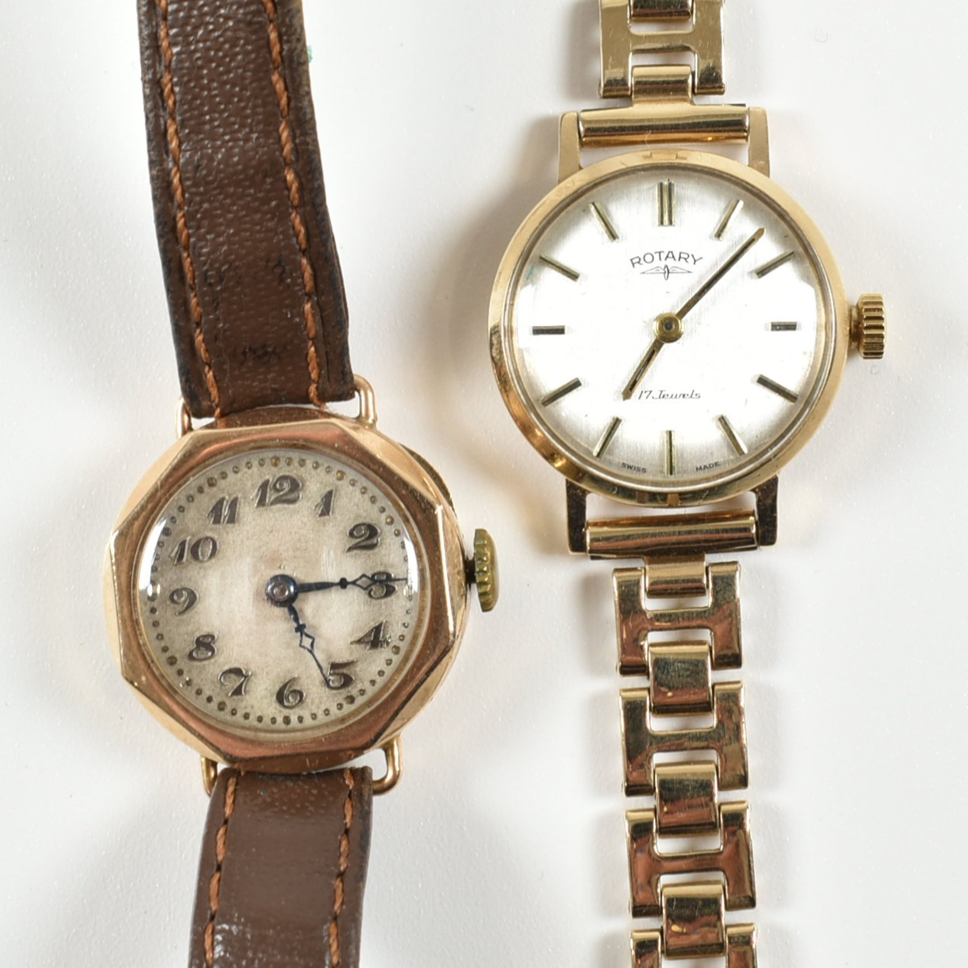 TWO HALLMARKED 9CT GOLD WRISTWATCHES