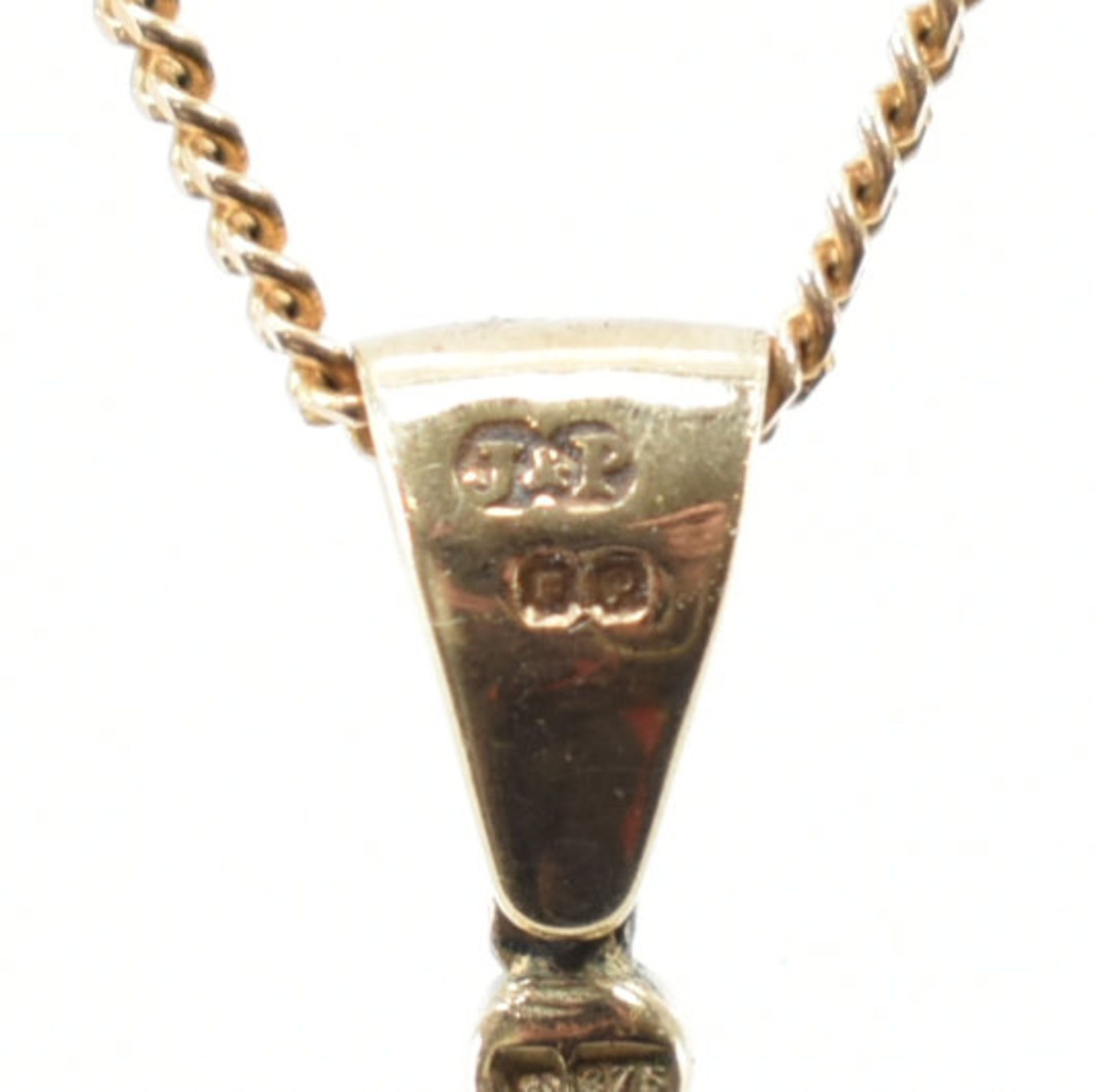 HALLMARKED 9CT GOLD SEED PEARL& GARNET PENDANT NECKLACE - Image 3 of 9