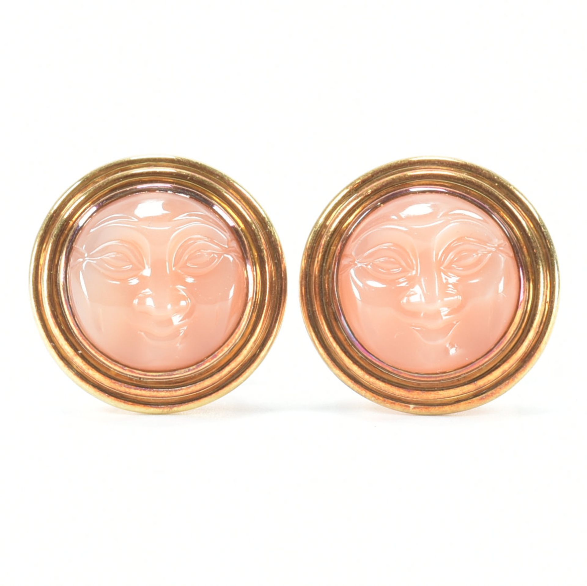 PAIR OF 18CT GOLD & MOONSTONE CUFFLINKS - Image 2 of 7