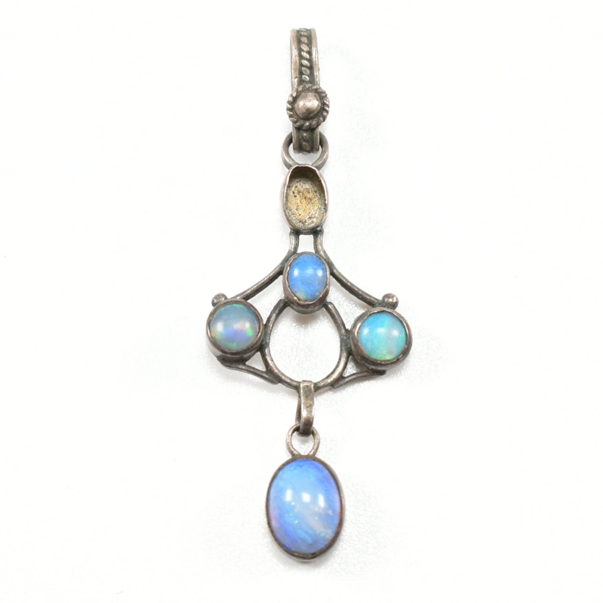 MR & MRS GASKIN ARTS & CRAFTS CASED SILVER & OPAL PENDANT - Image 5 of 8