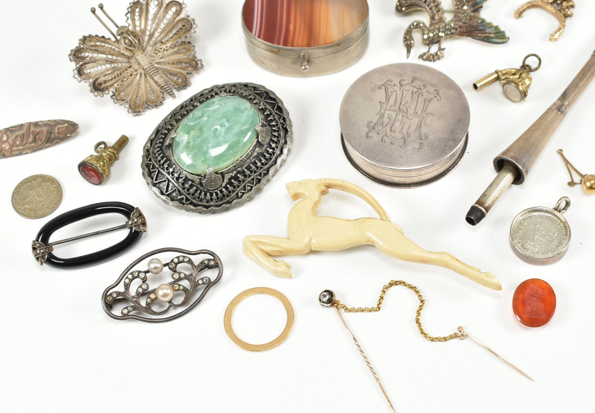 COLLECTION OF ASSORTED ANTIQUE & LATER COSTUME JEWELLERY - Bild 6 aus 10
