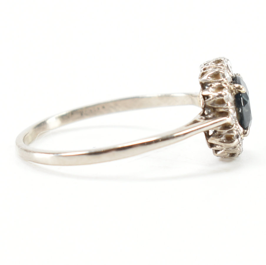 18CT WHITE GOLD SAPPHIRE & DIAMOND HALO RING - Image 5 of 8