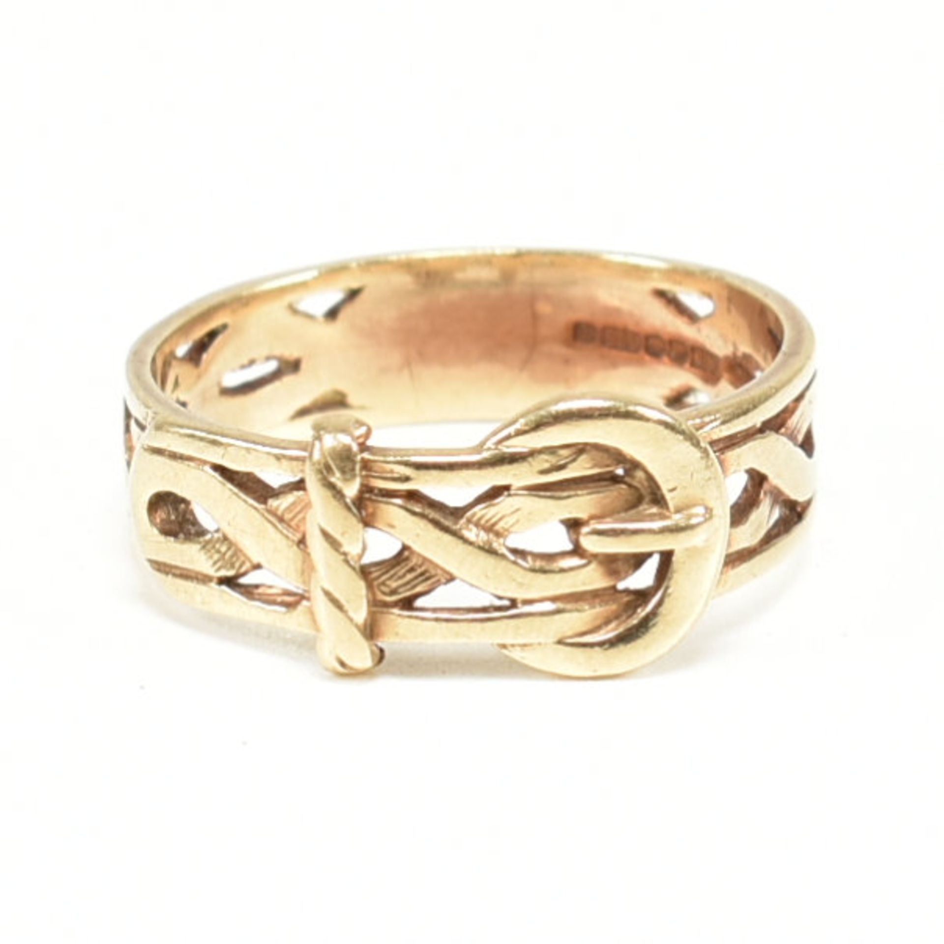 HALLMARKED 9CT GOLD BUCKLE RING