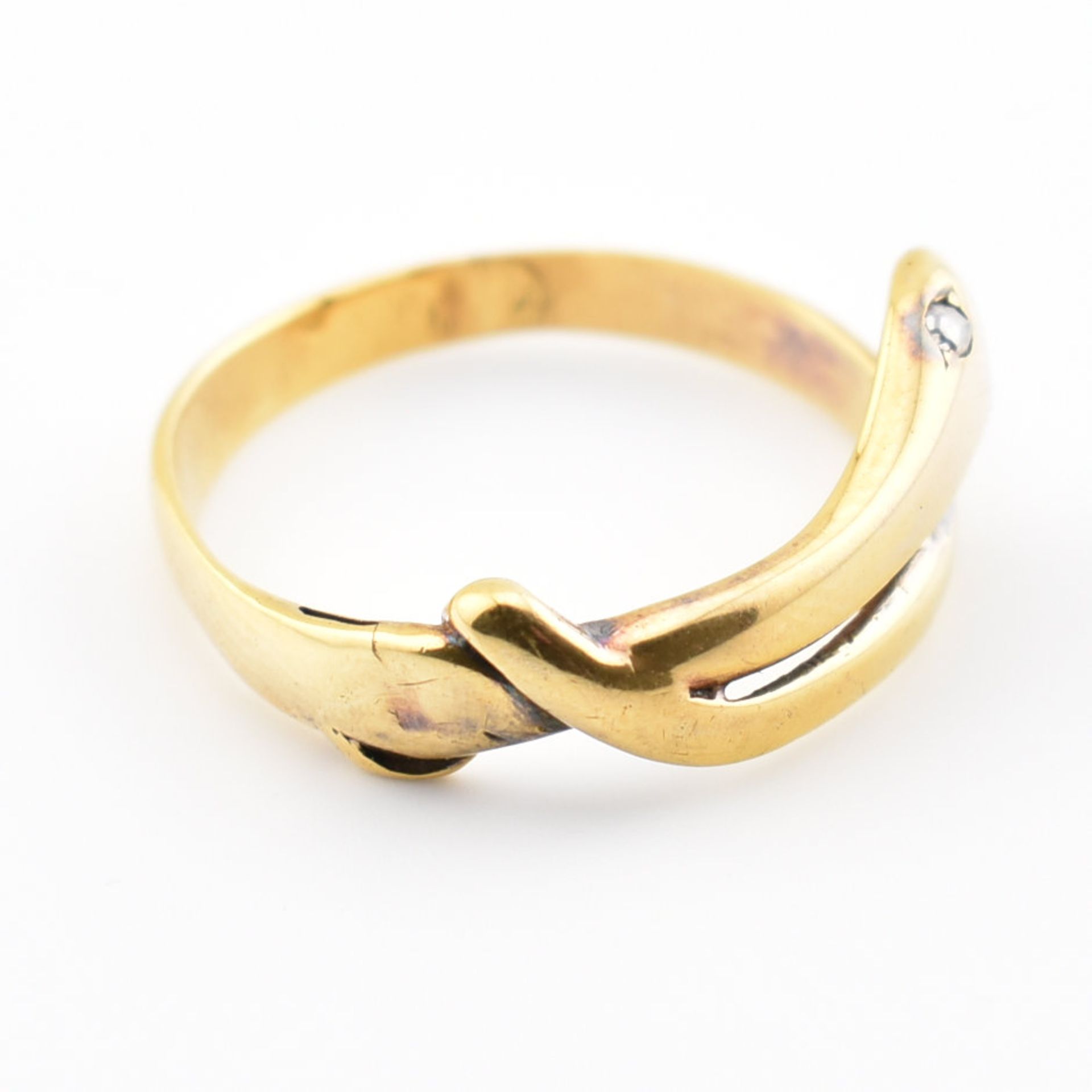 VICTORIAN GOLD & DIAMOND SNAKE RING - Image 7 of 15