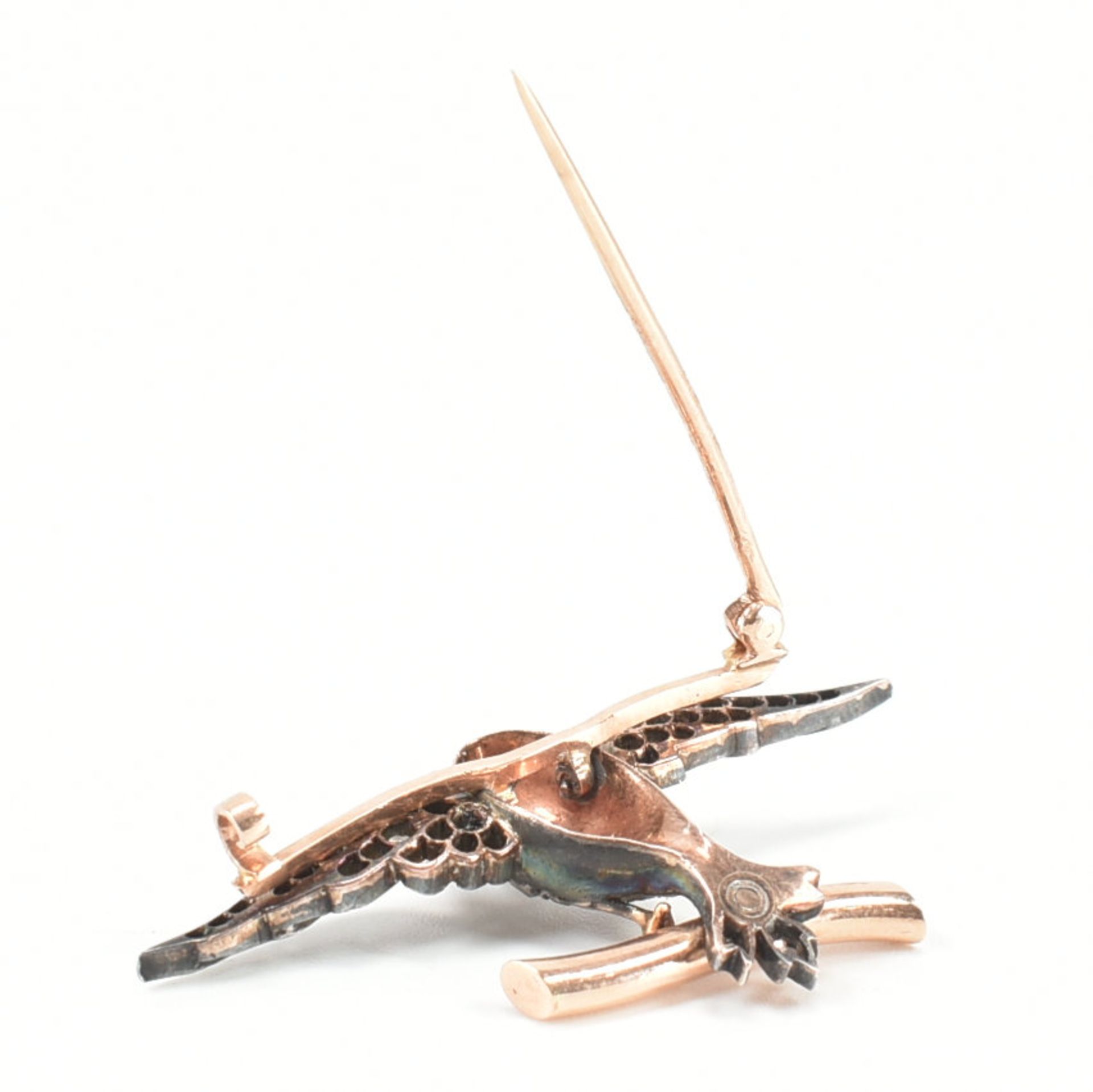 19TH CENTURY DIAMOND BIRD BROOCH PIN - Image 8 of 9