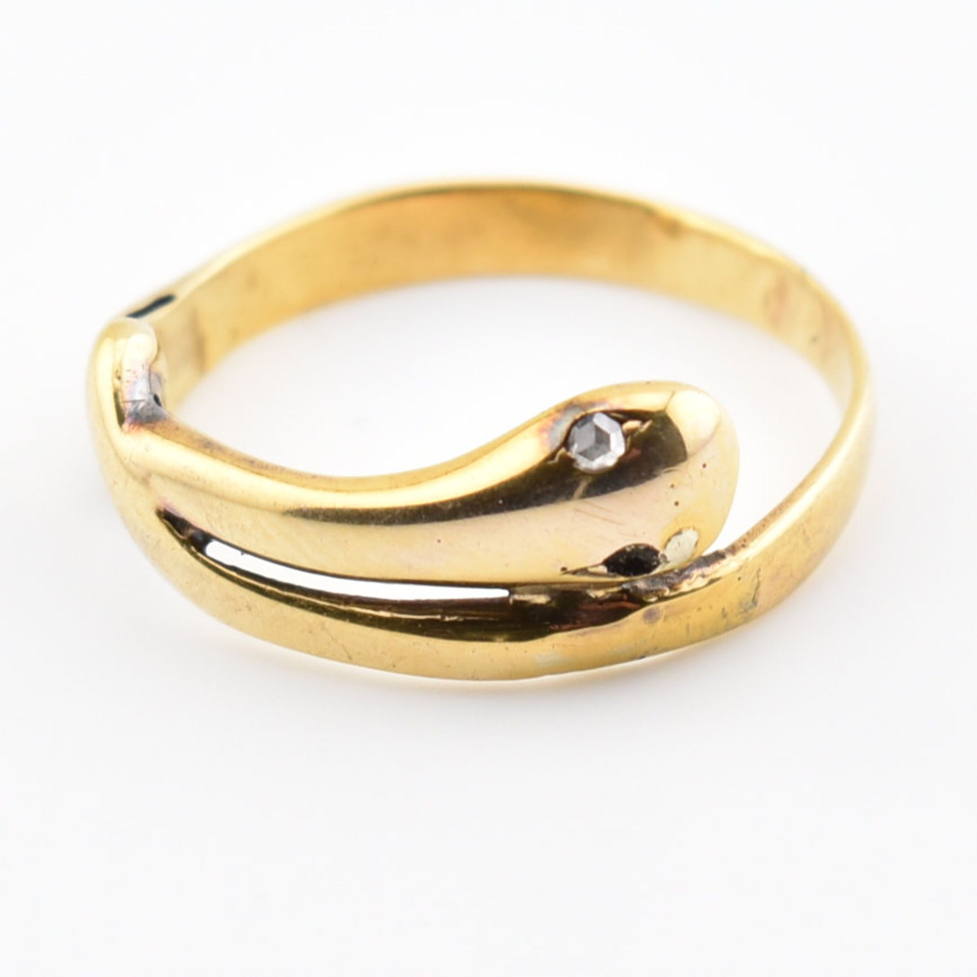 VICTORIAN GOLD & DIAMOND SNAKE RING - Image 6 of 15
