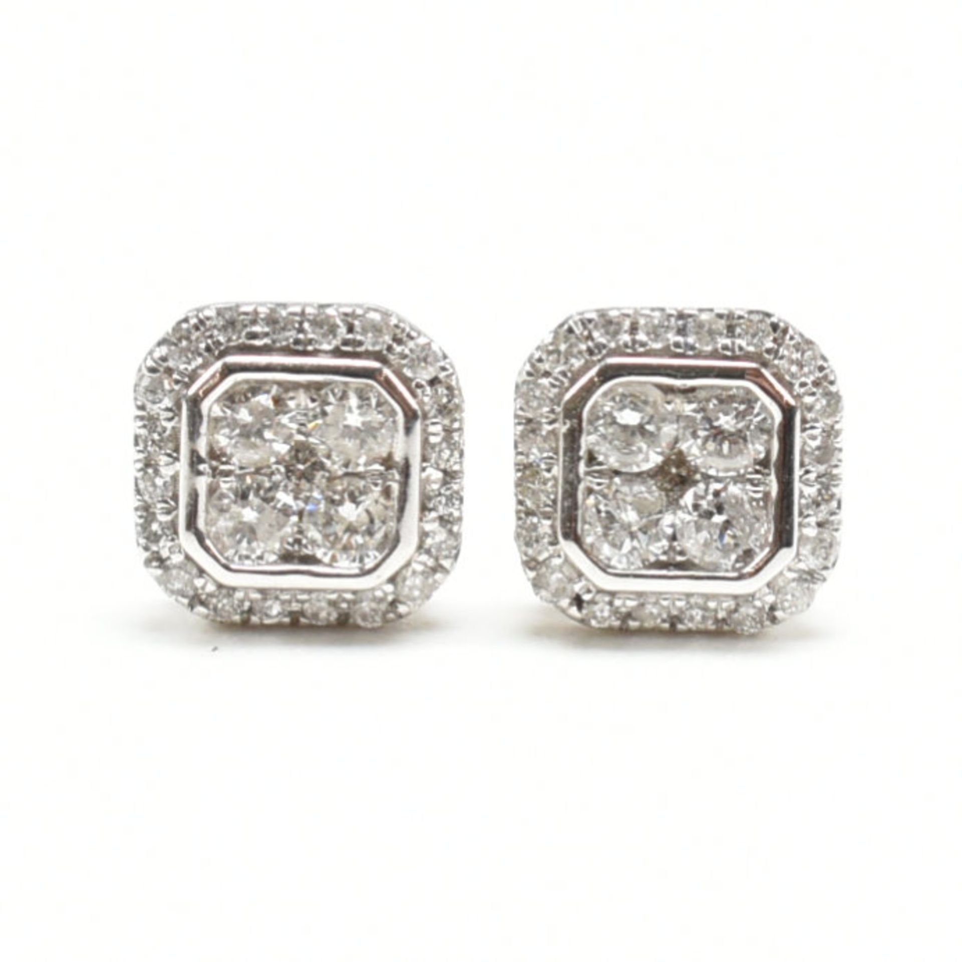 PAIR OF 18CT WHITE GOLD & DIAMOND EARRINGS