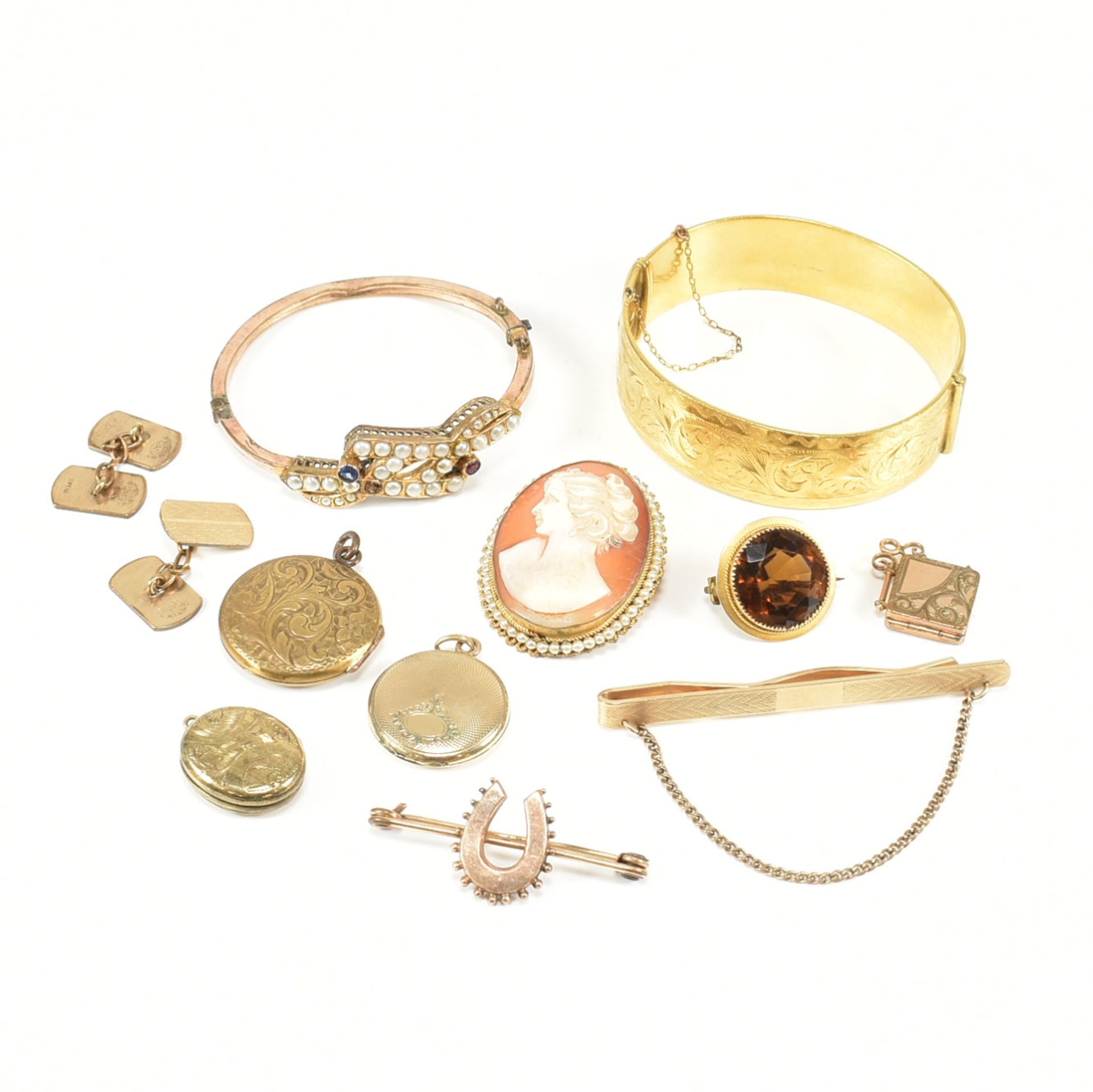 COLLECTION OF ASSORTED GOLD PLATED JEWELLERY
