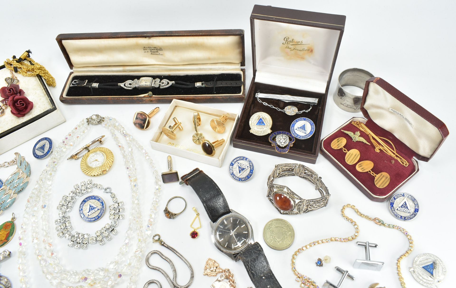 COLLECTION OF ASSORTED SILVER GOLD PLATED & COSTUME JEWELLERY - Bild 5 aus 8