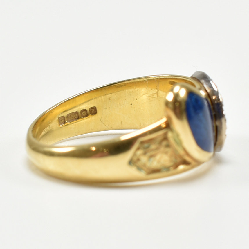 HALLMARKED 18CT GOLD DIAMOND & ENAMEL BUCKLE RING - Image 6 of 7