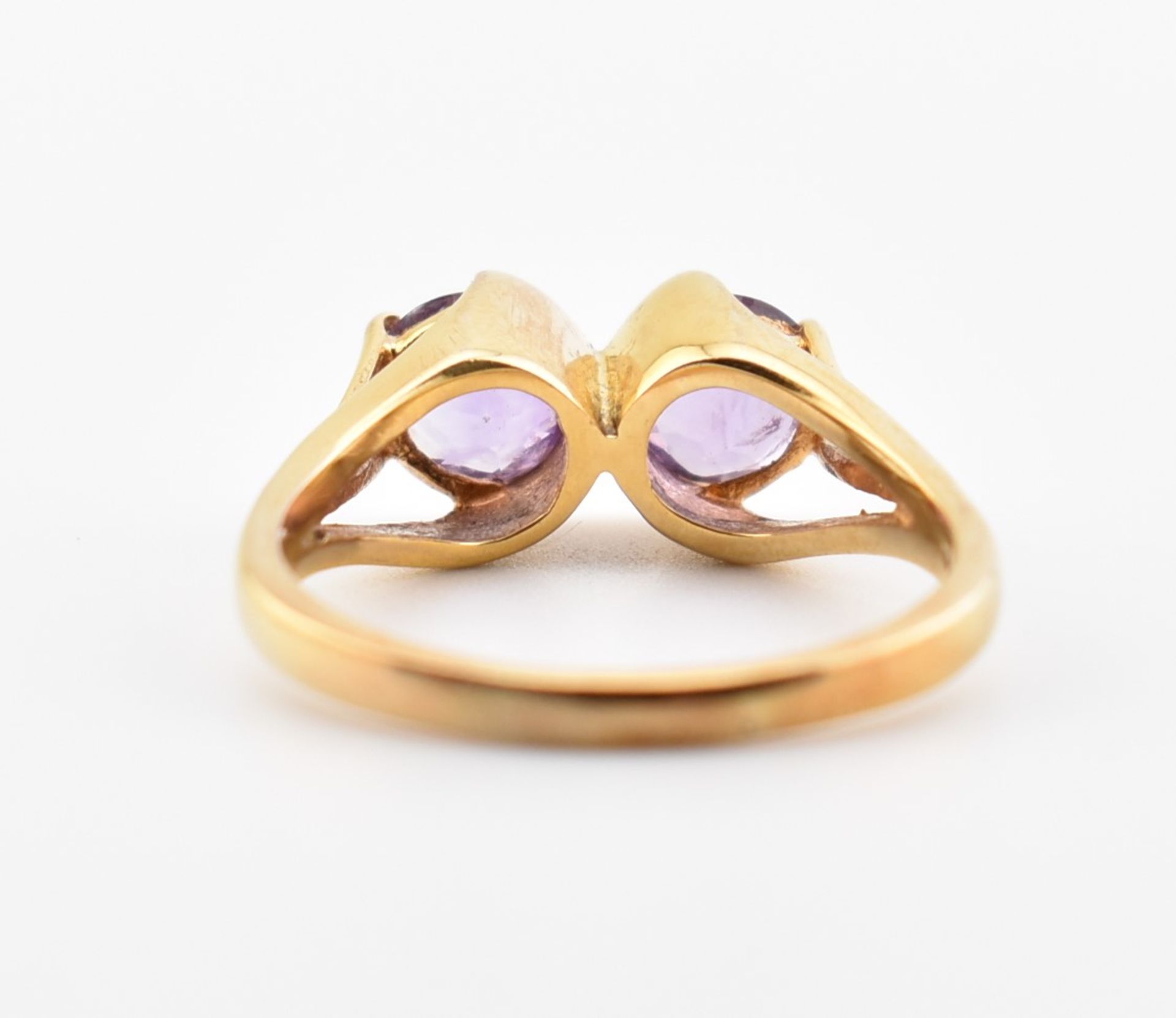 HALLMARKED 9CT GOLD & AMETHYST DRESS RING - Image 6 of 7