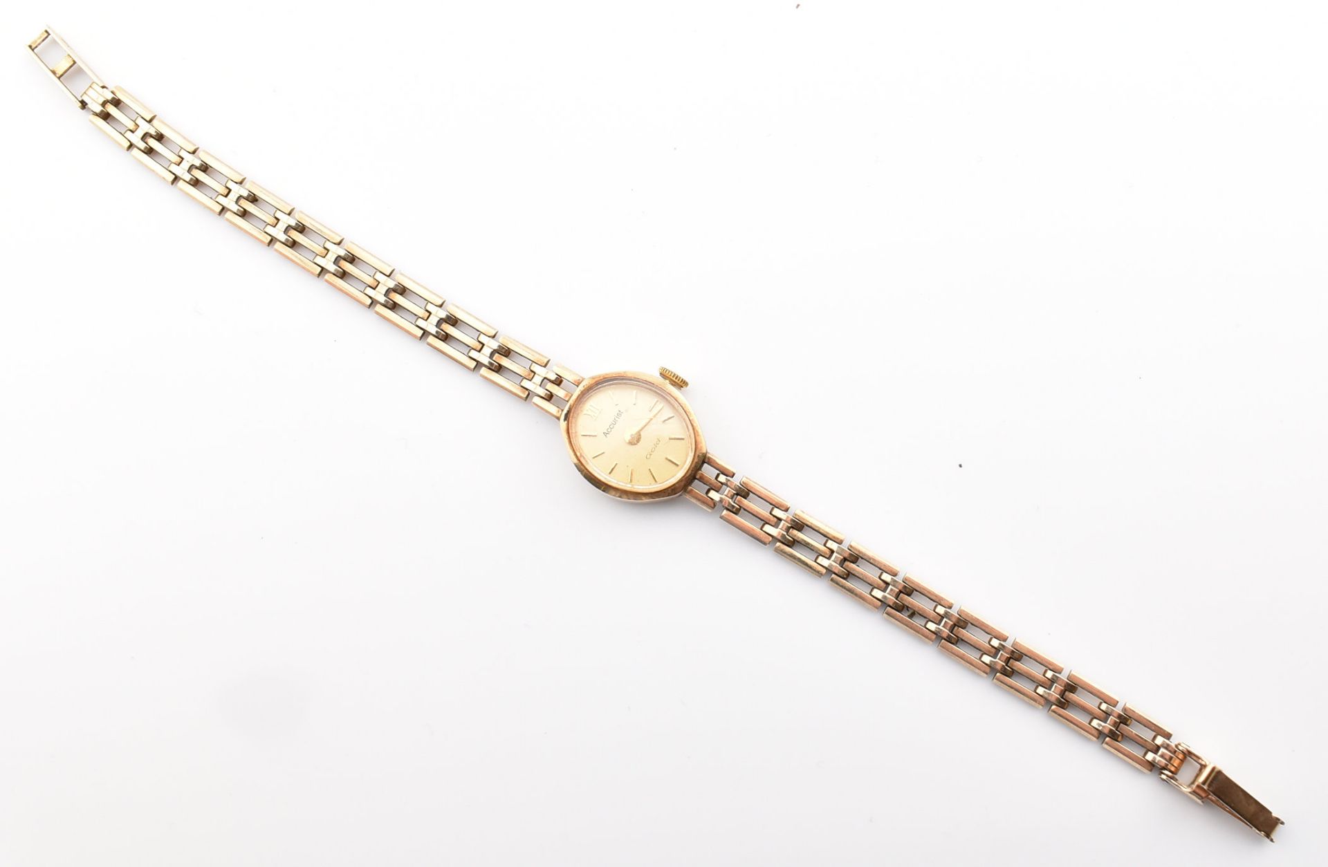 HALLMARKED 9CT GOLD ACCURIST COCKTAIL WRISTWATCH - Bild 2 aus 6