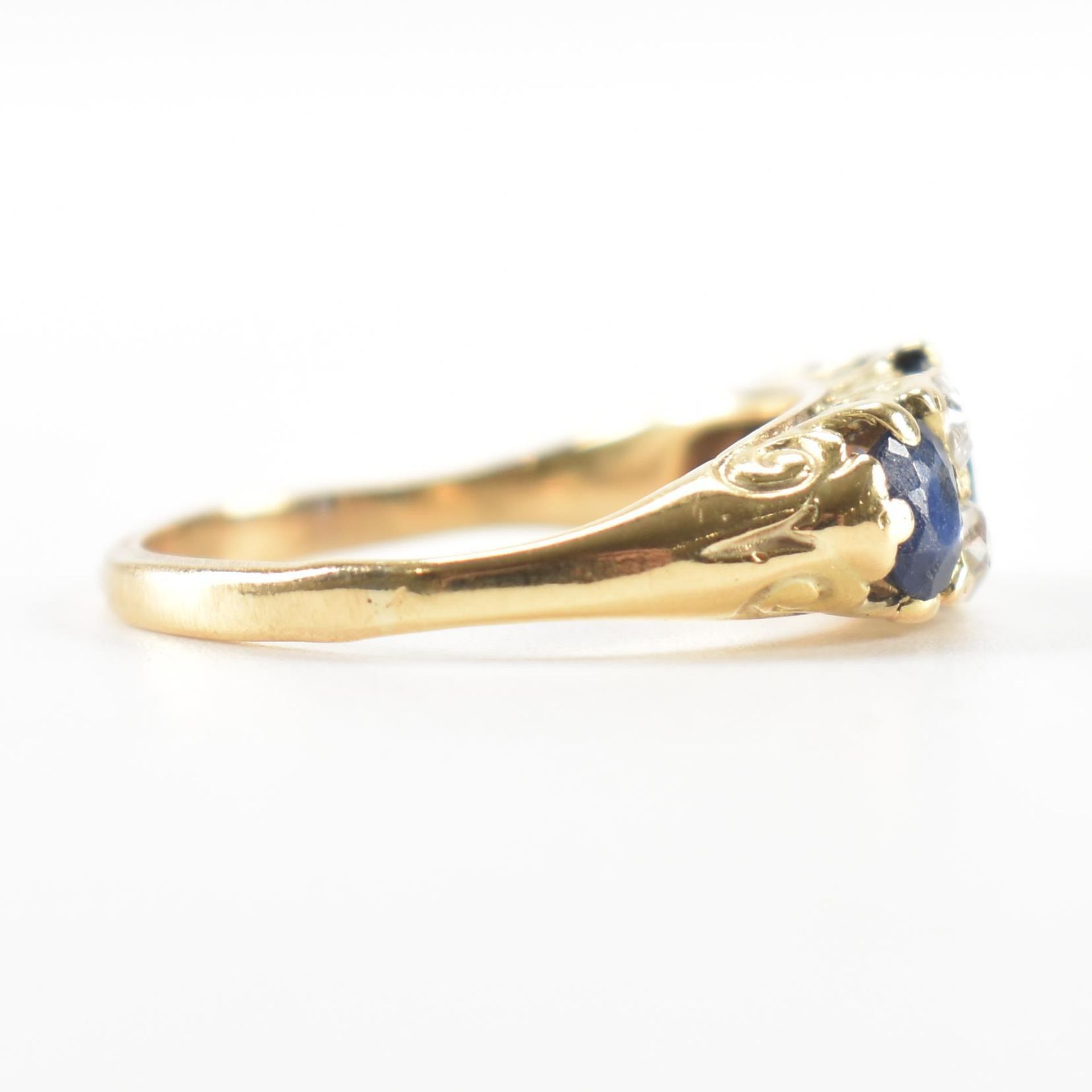EDWARDIAN GOLD SAPPHIRE & DIAMOND RING - Image 5 of 9