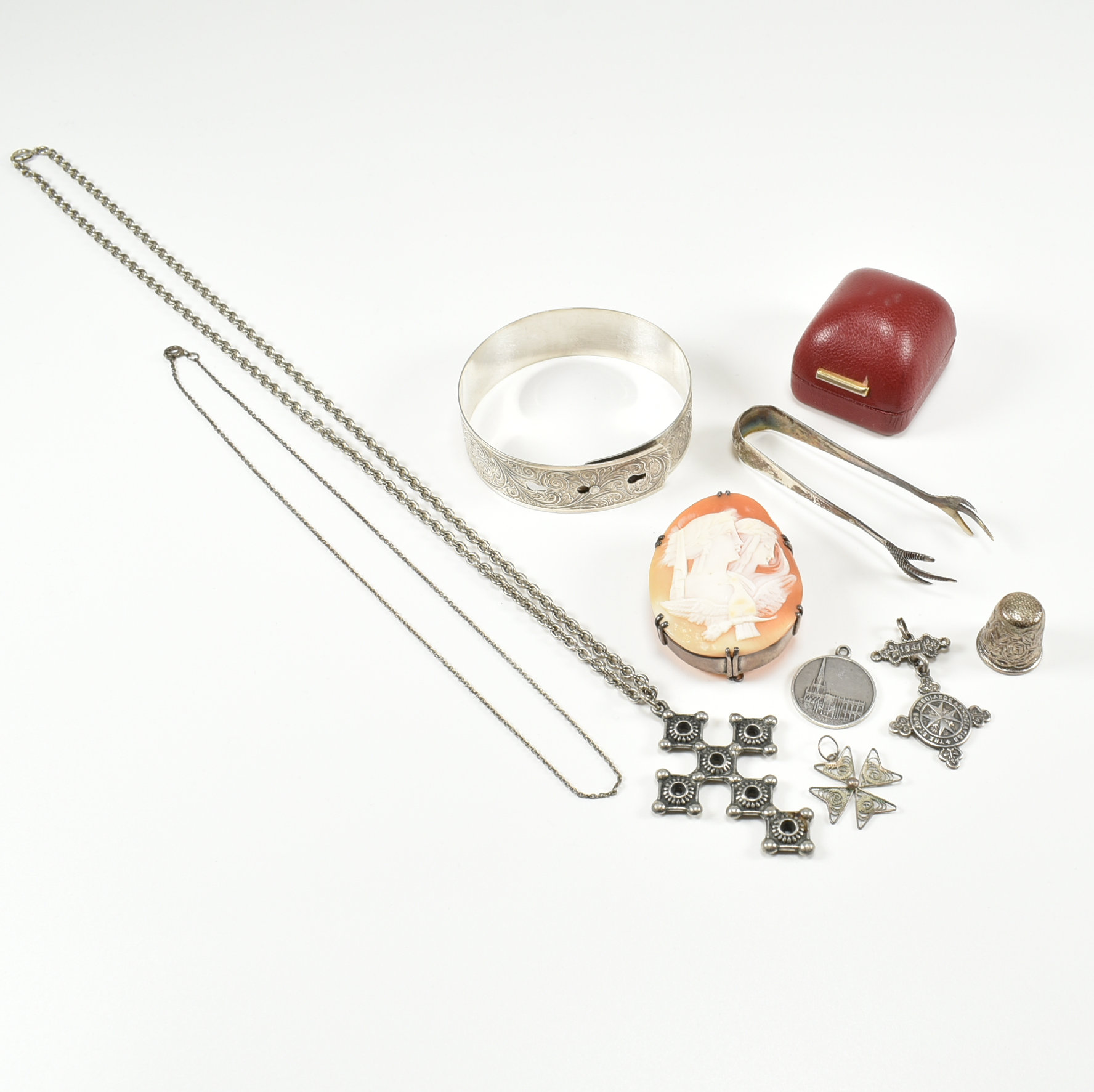 COLLECTION OF ASSORTED SILVER & WHITE METAL JEWELLERY - Image 6 of 6