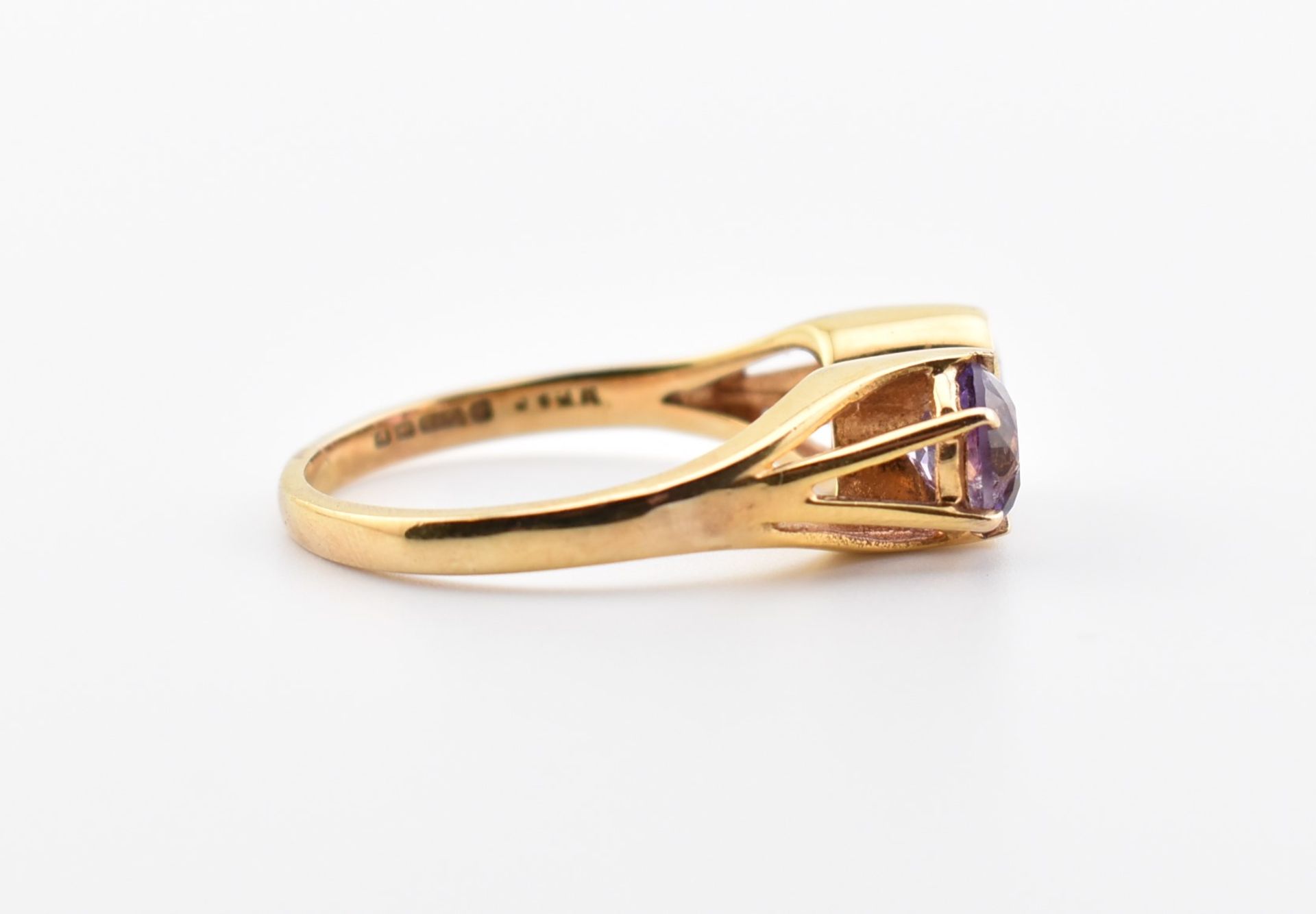 HALLMARKED 9CT GOLD & AMETHYST DRESS RING - Image 3 of 7