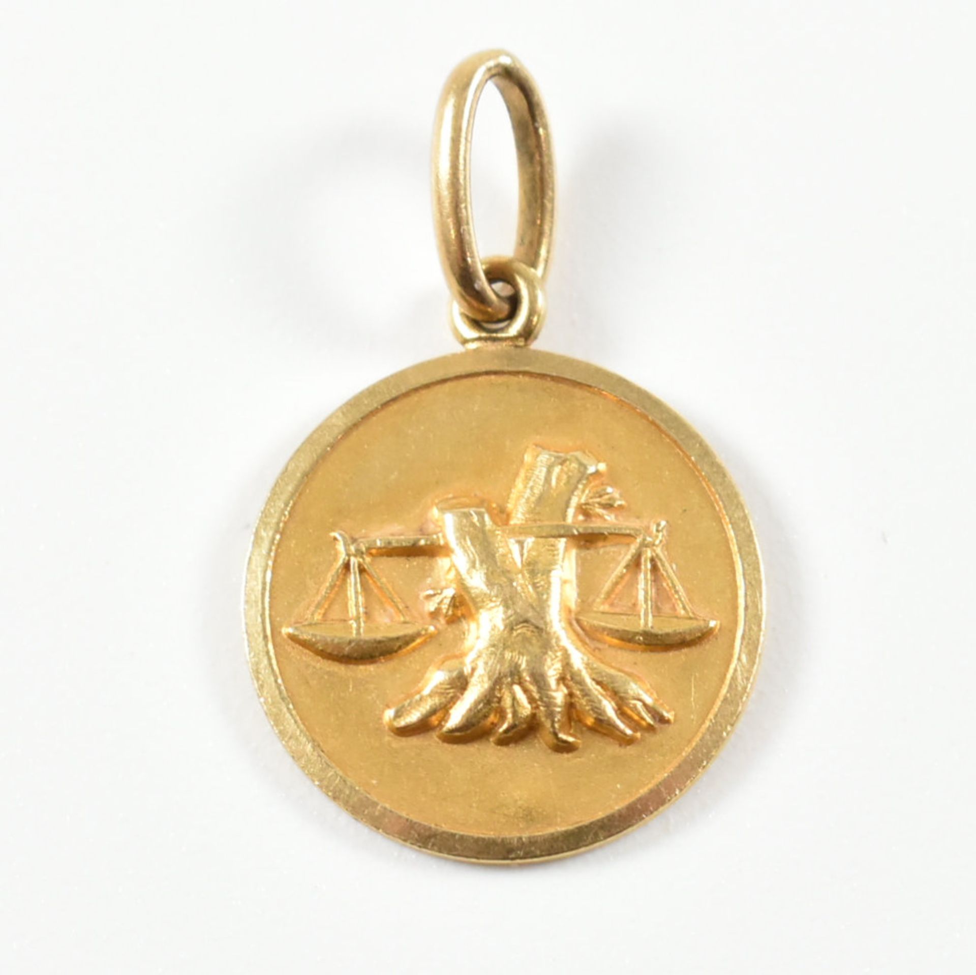 VINTAGE 18CT GOLD LIBRA ZODIAC NECKLACE PENDANT - Bild 2 aus 5