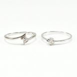 TWO 18CT WHITE GOLD & DIAMOND SOLITAIRE RINGS