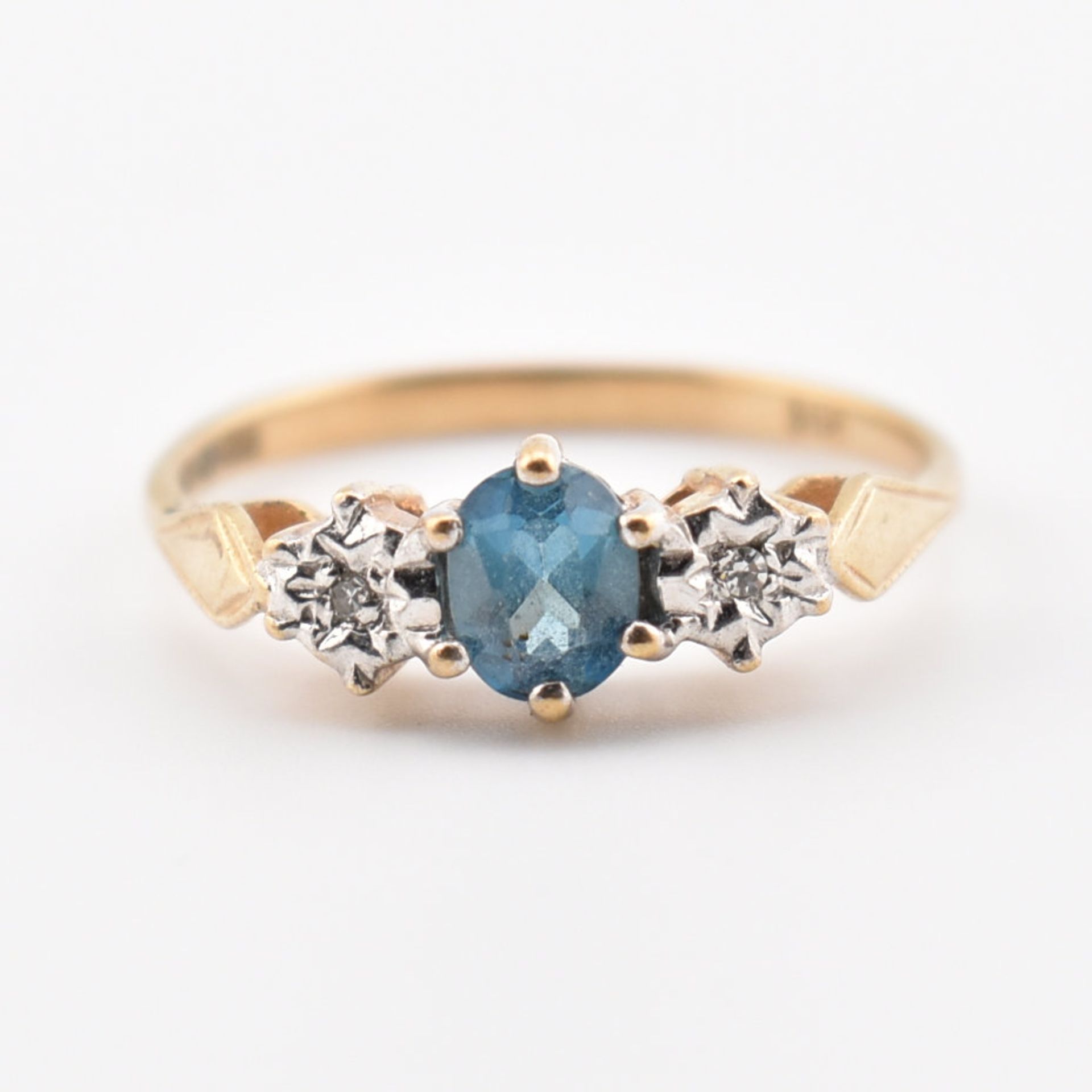 HALLMARKED 9CT GOLD TOPAZ & DIAMOND RING - Image 2 of 7