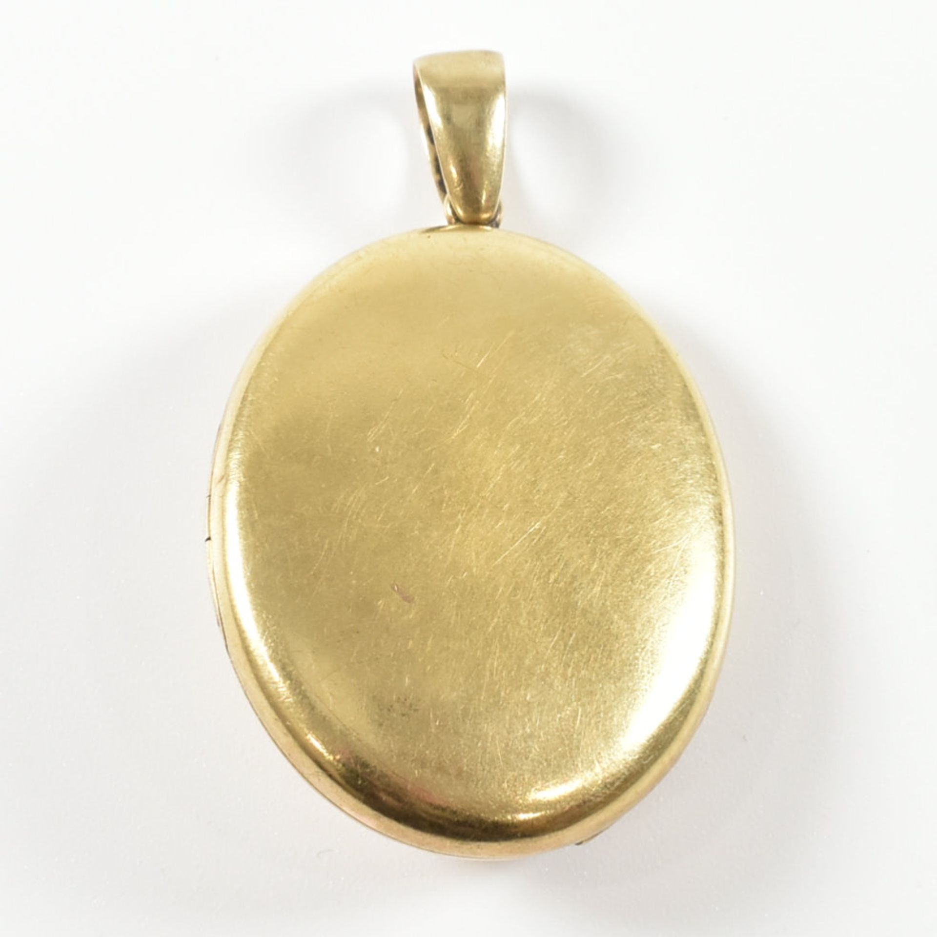 ANTIQUE YELLOW METAL PEARL & ENAMEL LOCKET PENDANT - Image 5 of 5