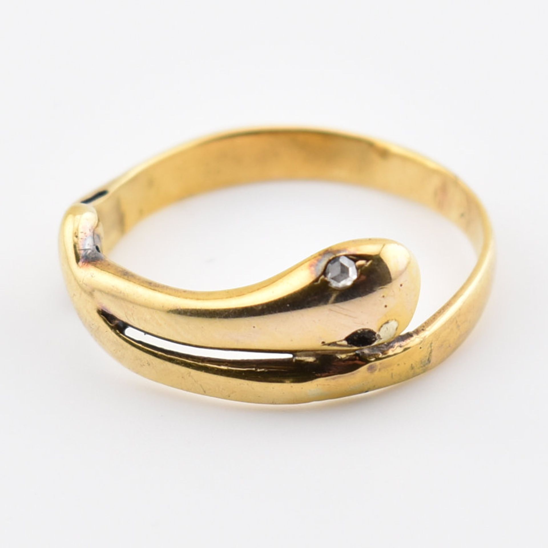 VICTORIAN GOLD & DIAMOND SNAKE RING - Image 5 of 15