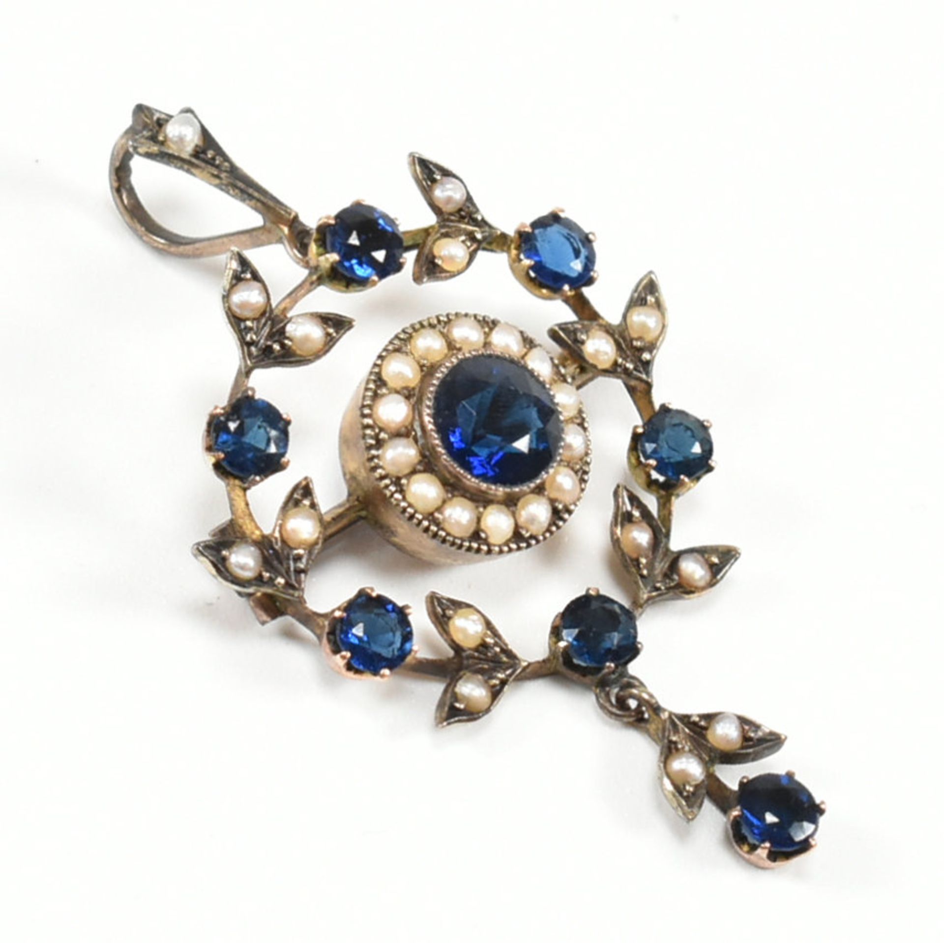 EDWARDIAN PASTE & PEARL BROOCH PENDANT - Image 3 of 7