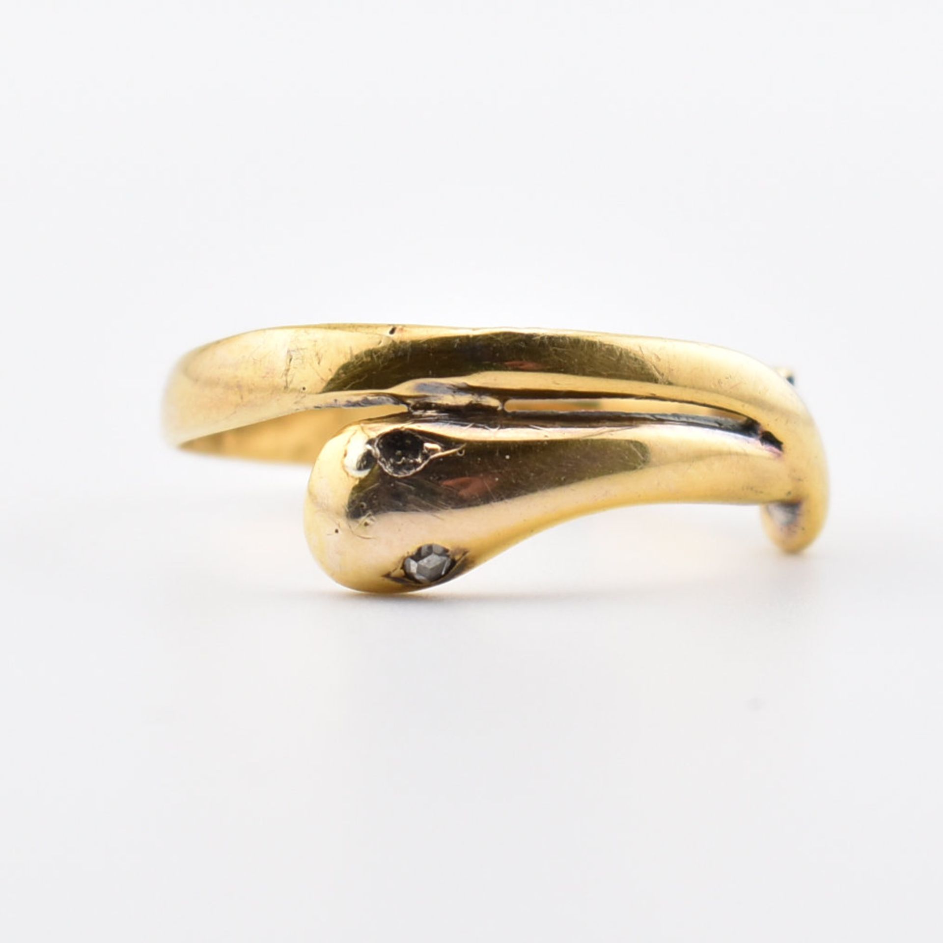 VICTORIAN GOLD & DIAMOND SNAKE RING - Image 2 of 15