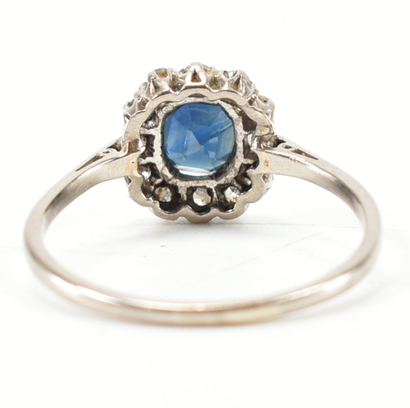 18CT WHITE GOLD SAPPHIRE & DIAMOND HALO RING - Image 4 of 8