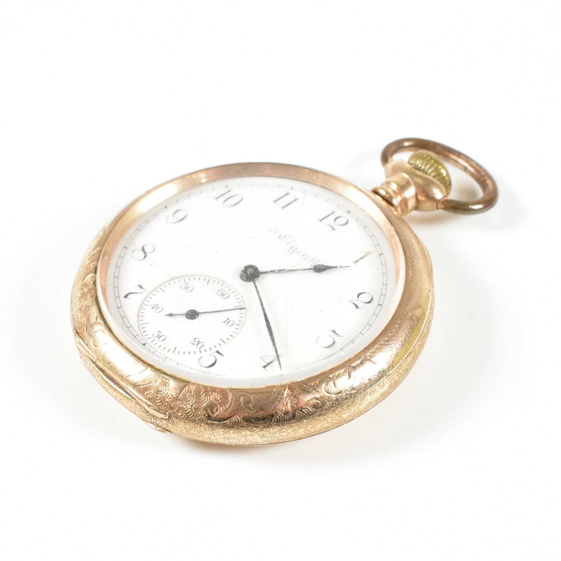 VINTAGE GOLD PLATED ELGIN POCKET WATCH - Image 2 of 6