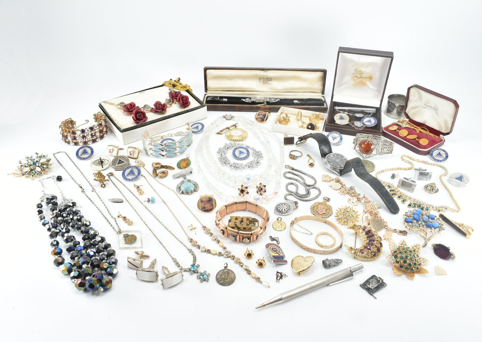 COLLECTION OF ASSORTED SILVER GOLD PLATED & COSTUME JEWELLERY - Bild 3 aus 8