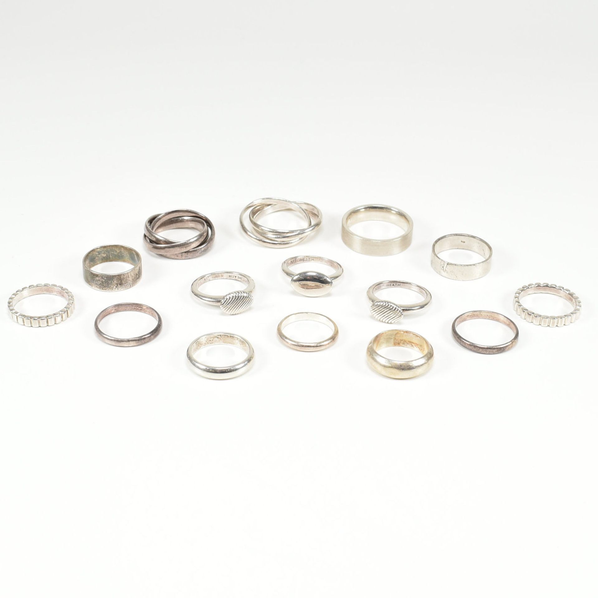 COLLECTION OF ASSORTED SILVER BAND RINGS