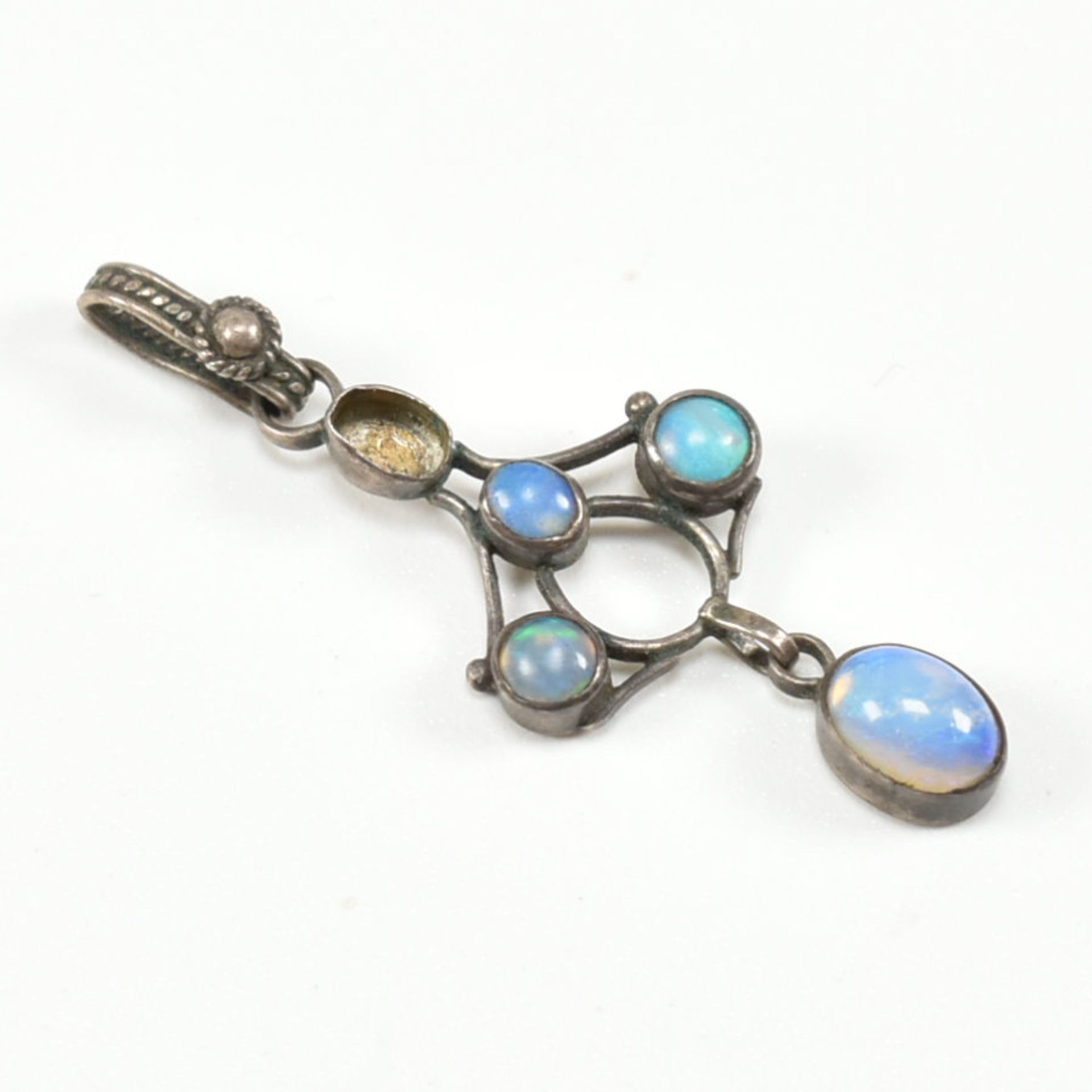 MR & MRS GASKIN ARTS & CRAFTS CASED SILVER & OPAL PENDANT - Image 6 of 8