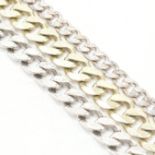 THREE HALLMARKED SILVER CURB LINK CHAIN BRACELETS