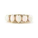 18CT GOLD & OPAL FIVE STONE RING