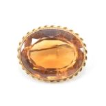 ANTIQUE GOLD & CITRINE BROOCH PIN