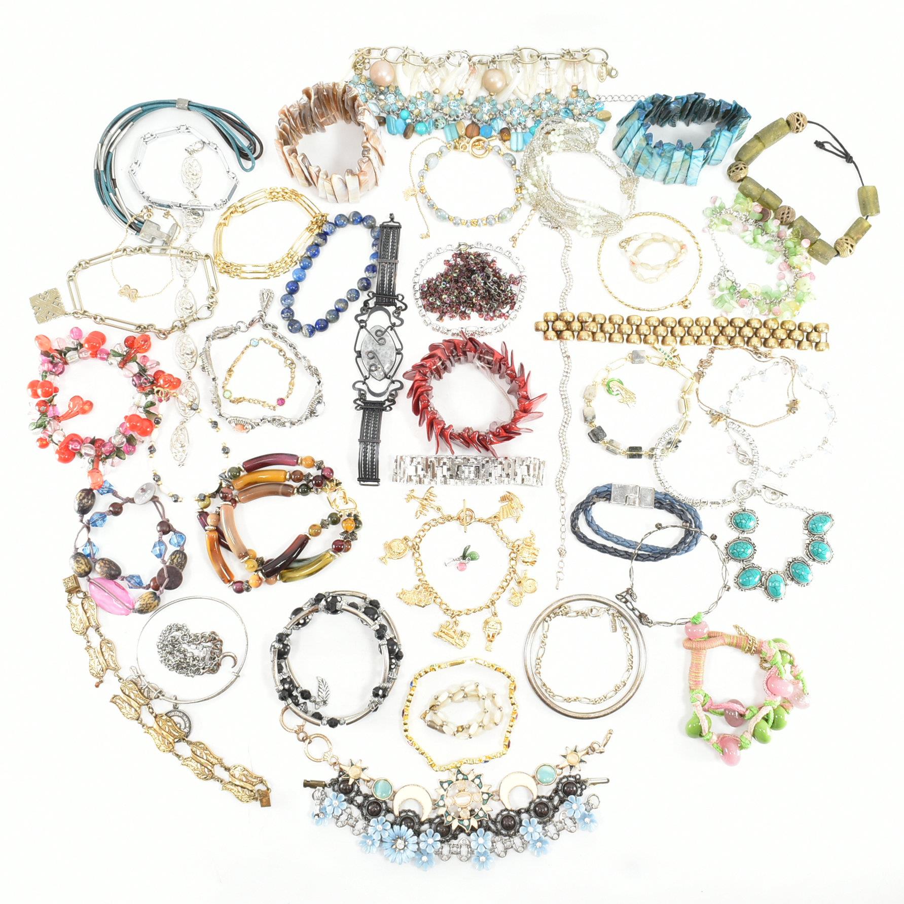 COLLECTION OF ASSORTED COSTUME JEWELLERY BRACELETS