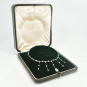 1920S 18CT GOLD & PLATINUM & DIAMOND COLLAR NECKLACE