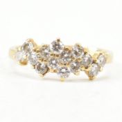 HALLMARKED 18CT GOLD & DIAMOND CLUSTER RING