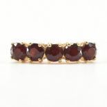 ITALIAN 18CT GOLD & GARNET FIVE STONE RING