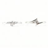 TWO 18CT WHITE GOLD & DIAMOND SOLITAIRE RINGS