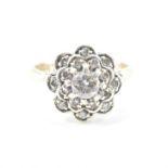 HALLMARKED 9CT GOLD & DIAMOND CLUSTER RING