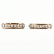 TWO 9CT GOLD ETERNITY RINGS