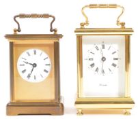 TWO EARLY 20TH CENTURY BRASS CARRIAGE CLOCK