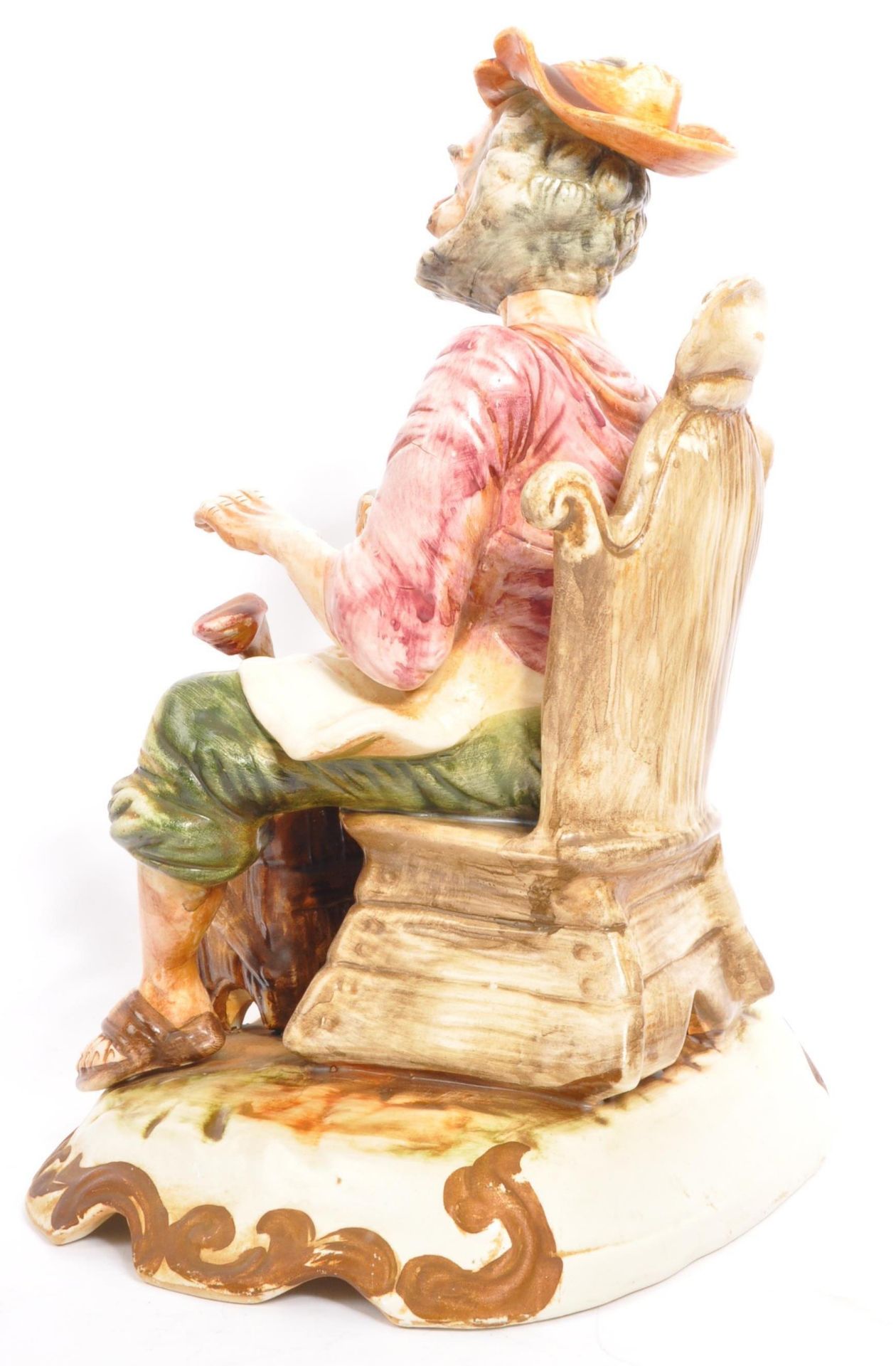 PAIR OF LARGE VINTAGE CAPODIMONTE CERAMIC FIGURINES - Image 3 of 9