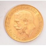 KING GEORGE V - GOLD HALF SOVEREIGN COIN 1914