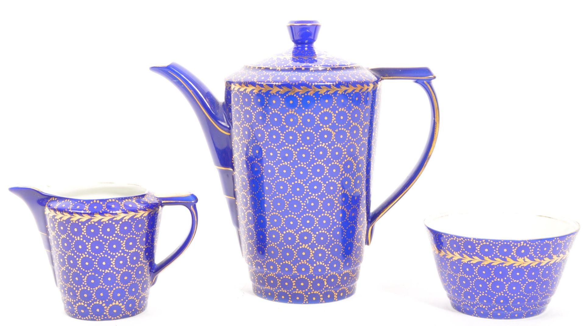 20TH CENTURY CZECH VICTORIA COBALT GILT COFFEE SERVICE - Bild 5 aus 6