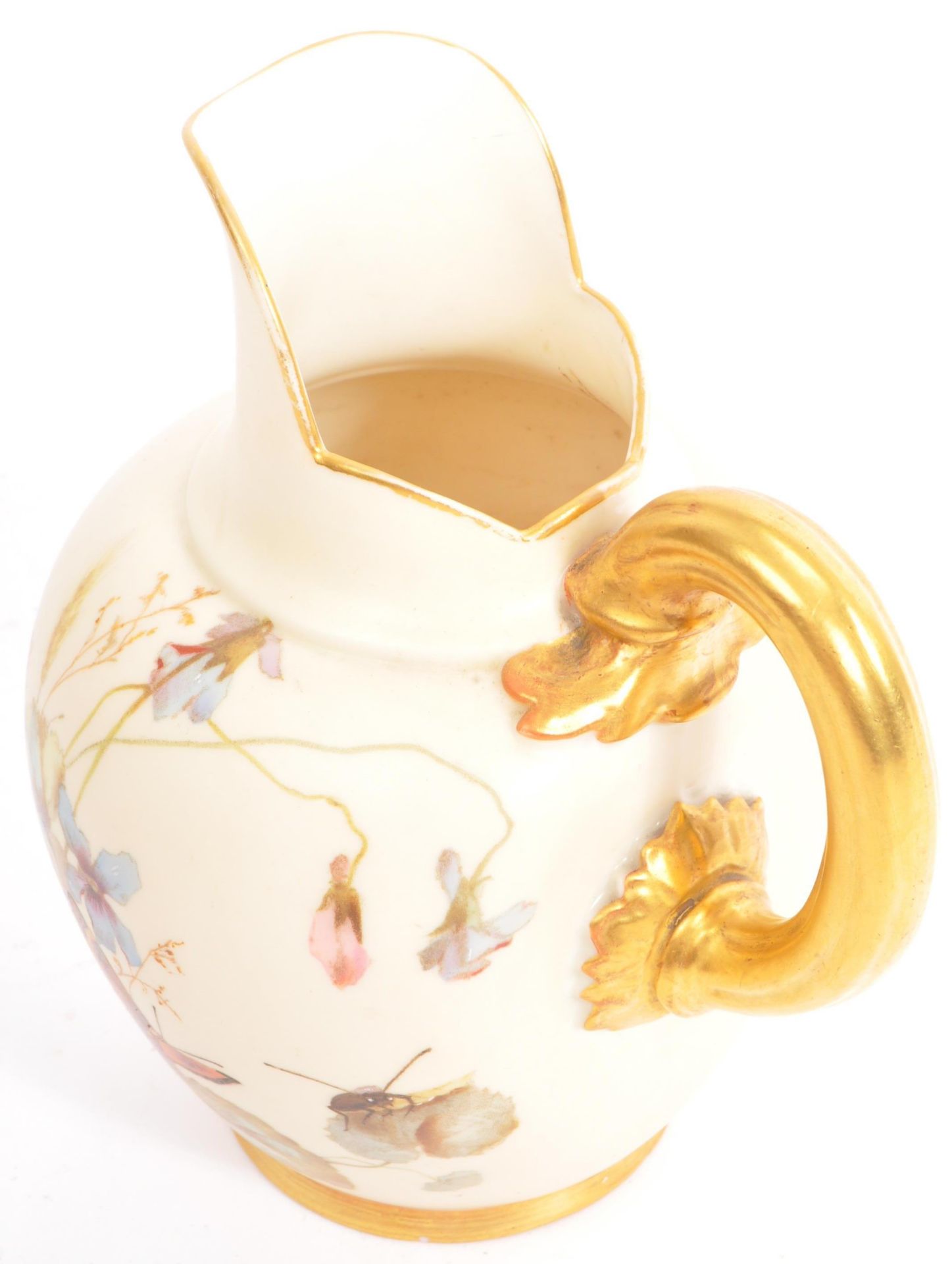 19TH CENTURY ROYAL WORCESTER HAND PAINTED JUG - Image 5 of 7