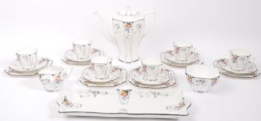 SHELLEY QUEEN ANNE PEACHES & GRAPES CHINA TEA SERVICE SET