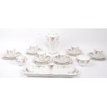 SHELLEY QUEEN ANNE PEACHES & GRAPES CHINA TEA SERVICE SET